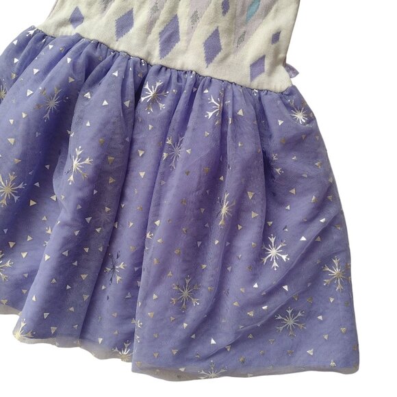 Disney Frozen Girls Sweater Dress M 7-8 Elsa Snowflakes Fairy Skirt Cosplay - Picture 5 of 8